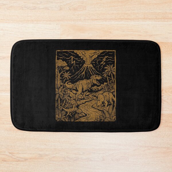 Item preview, Vintage Dinosaur Eruption - Retro Linocut Aesthetic designed and sold by EunsooLee.