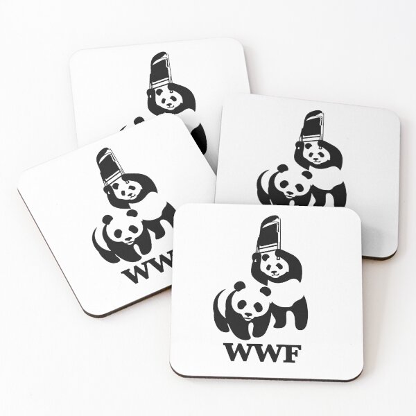 Item preview, wwf panda logo inspired minimalist – cute wildlife conservation style artwork designed and sold by Rumki Das.