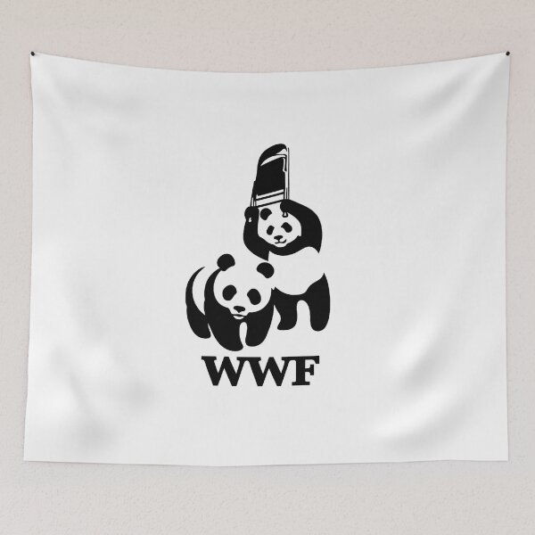 Item preview, wwf panda logo inspired minimalist – cute wildlife conservation style artwork designed and sold by Rumki Das.