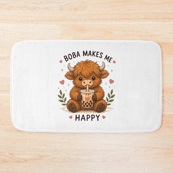 Item preview, Boba Makes Me Happy Cute Highland Cow Bubble Tea T-Shirt | Kawaii Cow Boba Lover Gift designed and sold by 1234saad.