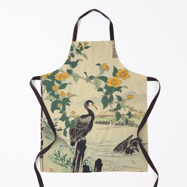 Item preview, Japanese Cormorant and Kerria - Bairei Kono Vintage Art No. 02 designed and sold by UkiyoInkStudio.