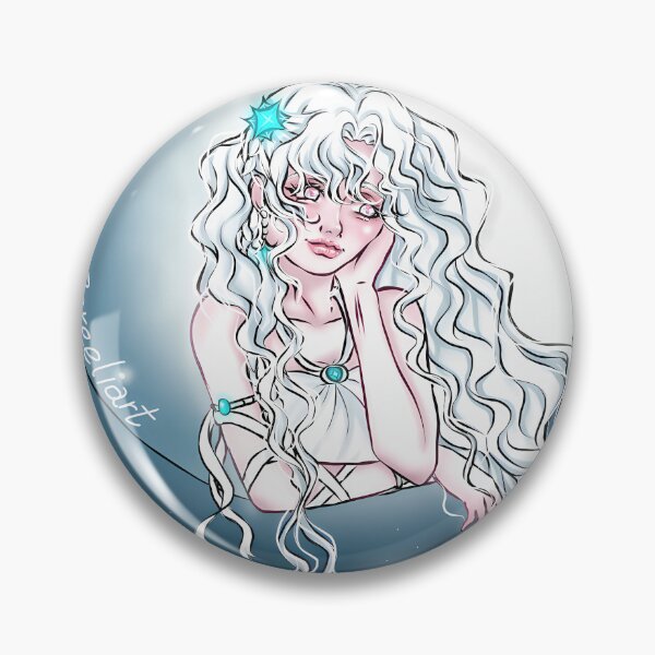 Item preview, Human Moon Personification Watching the Ocean / Dark Fantasy Art designed and sold by Bereeliart.