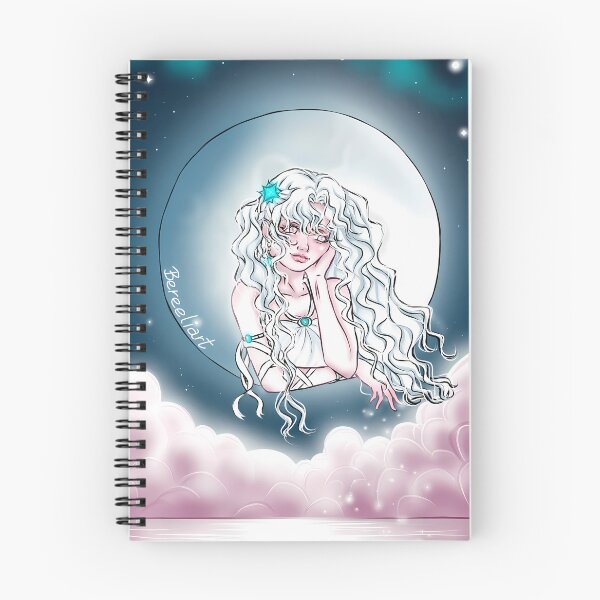 Item preview, Human Moon Personification Watching the Ocean / Dark Fantasy Art designed and sold by Bereeliart.