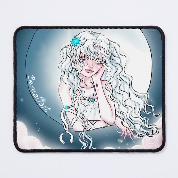 Item preview, Human Moon Personification Watching the Ocean / Dark Fantasy Art designed and sold by Bereeliart.
