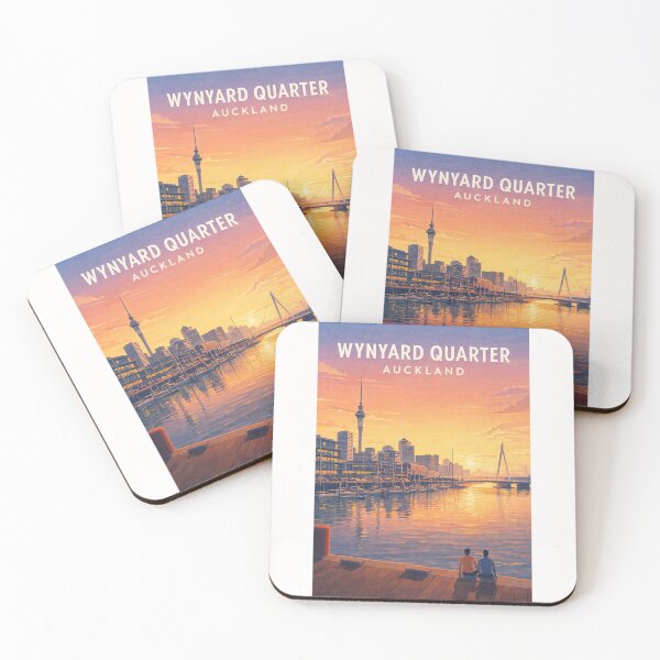 Item preview, Wynyard Quarter Auckland Waterfront and Viaduct Harbour Skyline at Sunset designed and sold by Places On Earth.