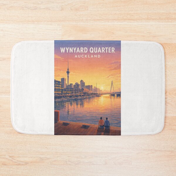 Item preview, Wynyard Quarter Auckland Waterfront and Viaduct Harbour Skyline at Sunset designed and sold by Places On Earth.