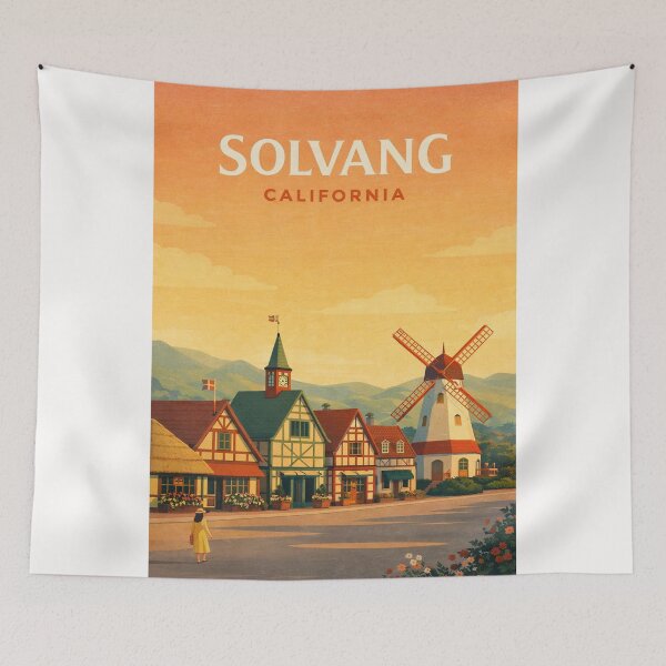Item preview, Historic Solvang California Danish Village Windmill and Mission Style Streets designed and sold by Places On Earth.