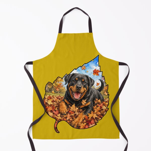 Item preview, Fall Rottweiler Playing In Autumn Leaves designed and sold by Lion and Lamb Design.