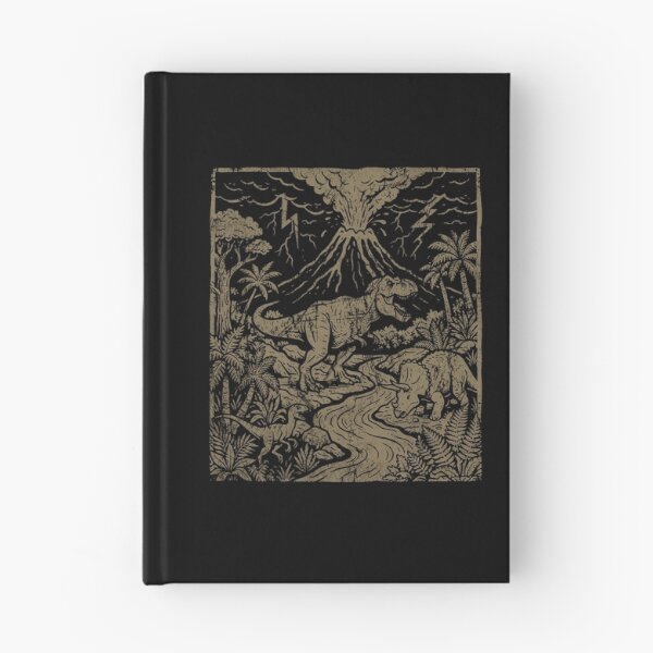 Item preview, Vintage Dinosaur Eruption - Retro Linocut Aesthetic. #2 designed and sold by EunsooLee.