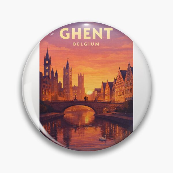 Item preview, Ghent Belgium Medieval Canals Historic Bridges and Flemish Skyline designed and sold by Places On Earth.