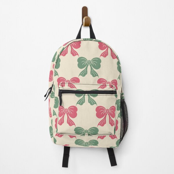 Item preview, Medium Coquette Pink Green Bows on Cream Trellis designed and sold by DColourMuse.