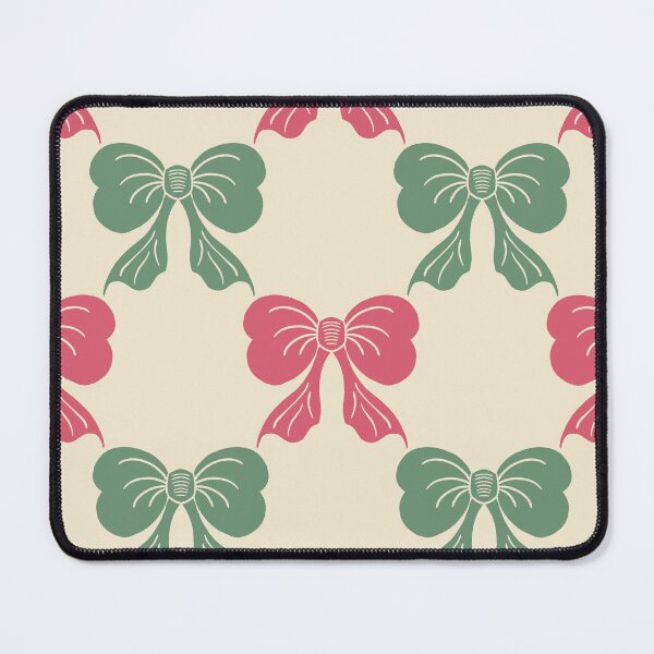 Item preview, Large Coquette Pink Green Bows on Cream Trellis designed and sold by DColourMuse.