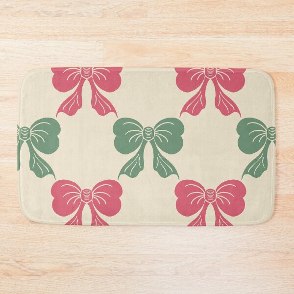 Item preview, Large Coquette Pink Green Bows on Cream Trellis designed and sold by DColourMuse.