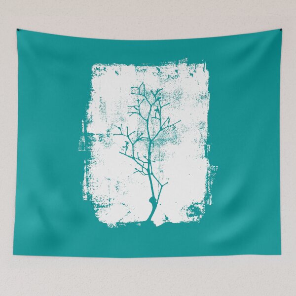 Item preview, Minimalist Bare Tree Wall Art | Rustic Botanical Silhouette Print | Pastel Teal Nature Decor | Abstract Woodland Artwork designed and sold by SWSandraWechner.