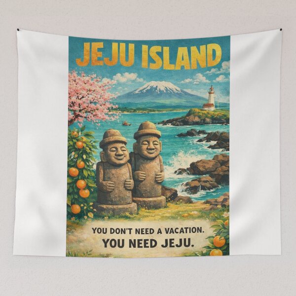 Item preview, Jeju Island South Korea Dol Hareubang Hallasan and Coastal Landscape designed and sold by Places On Earth.