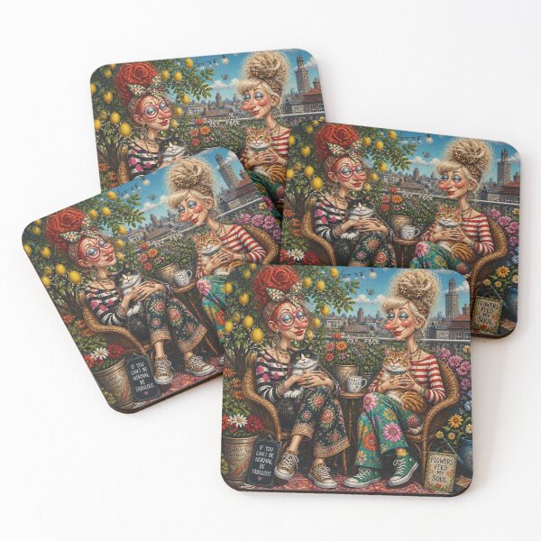 Item preview, Whimsical Women with Cats designed and sold by Beyond The Canvas.