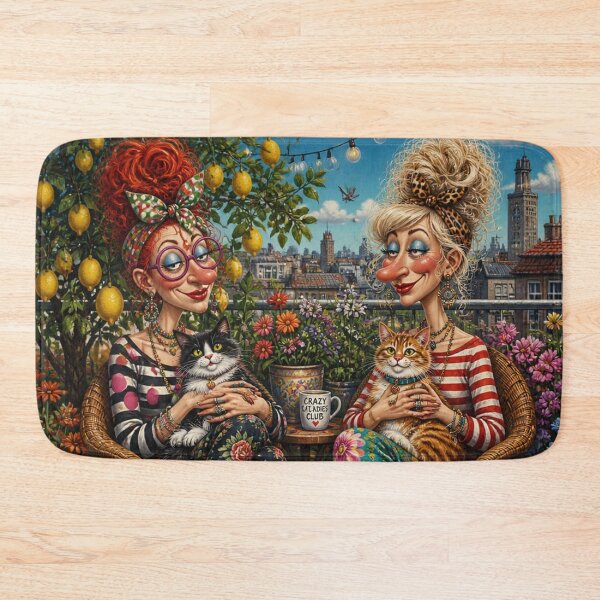 Item preview, Whimsical Women with Cats designed and sold by Beyond The Canvas.