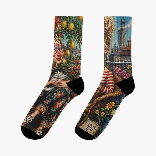 Item preview, Whimsical Women with Cats designed and sold by Beyond The Canvas.