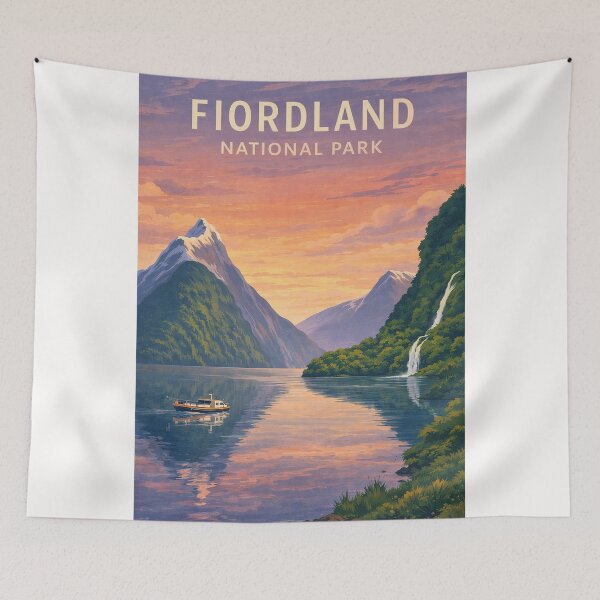 Item preview, Fiordland National Park Milford Sound Fiords and Southern Alps designed and sold by Places On Earth.