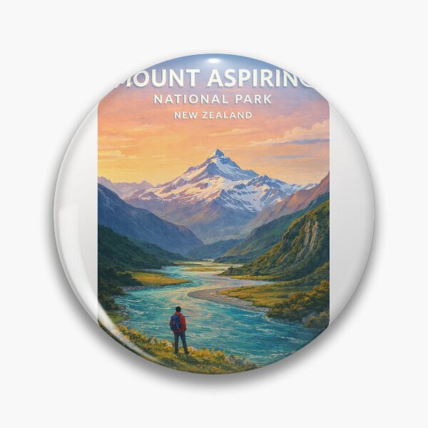 Item preview, Mount Aspiring National Park Southern Alps Alpine Valley and River designed and sold by Places On Earth.