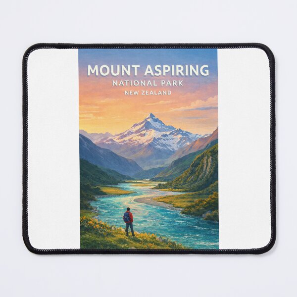 Item preview, Mount Aspiring National Park Southern Alps Alpine Valley and River designed and sold by Places On Earth.
