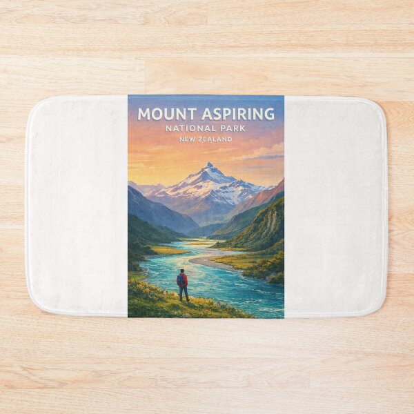 Item preview, Mount Aspiring National Park Southern Alps Alpine Valley and River designed and sold by Places On Earth.
