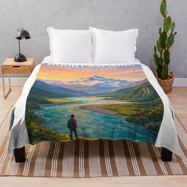 Item preview, Mount Aspiring National Park Southern Alps Alpine Valley and River designed and sold by Places On Earth.