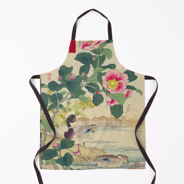 Item preview, Japanese Wild Duck and Camellia - Bairei Kono Vintage Art No. 03 designed and sold by UkiyoInkStudio.