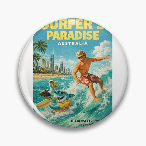 Item preview, Surfers Paradise Gold Coast Queensland Skyline and Beach Surf Culture designed and sold by Places On Earth.