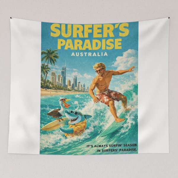 Item preview, Surfers Paradise Gold Coast Queensland Skyline and Beach Surf Culture designed and sold by Places On Earth.
