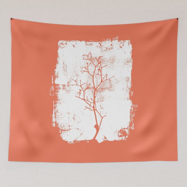 Item preview, Minimalist Bare Tree Wall Art | Rustic Botanical Silhouette Print | Pastel Coral Nature Decor | Abstract Woodland Artwork designed and sold by SWSandraWechner.