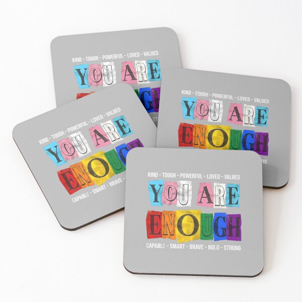 Item preview, Gay You are Enough Rainbow Pride Flag Ally LGBTQ Men Women designed and sold by ArleneRowe.