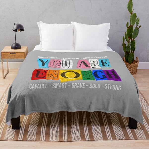 Item preview, Gay You are Enough Rainbow Pride Flag Ally LGBTQ Men Women designed and sold by ArleneRowe.