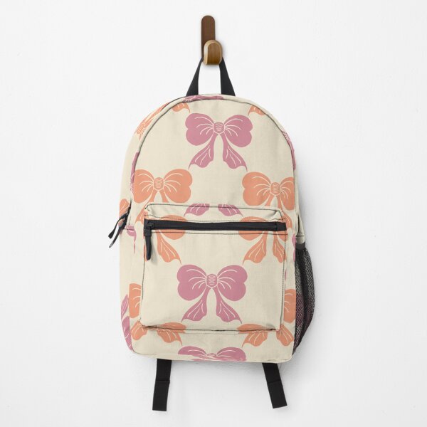 Item preview, Medium Coquette Mauve Peach Bows on Cream Trellis designed and sold by DColourMuse.
