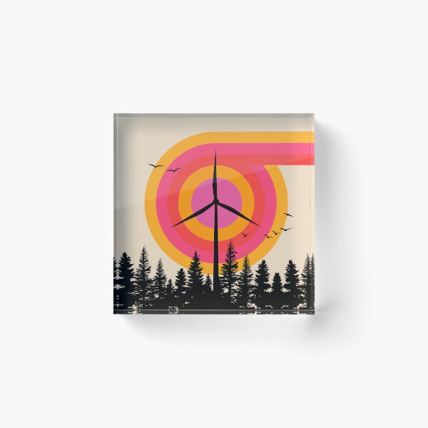 Item preview, Windenergie Retro Mid Century Modern Renewable Energy Art designed and sold by Volt Junkies.