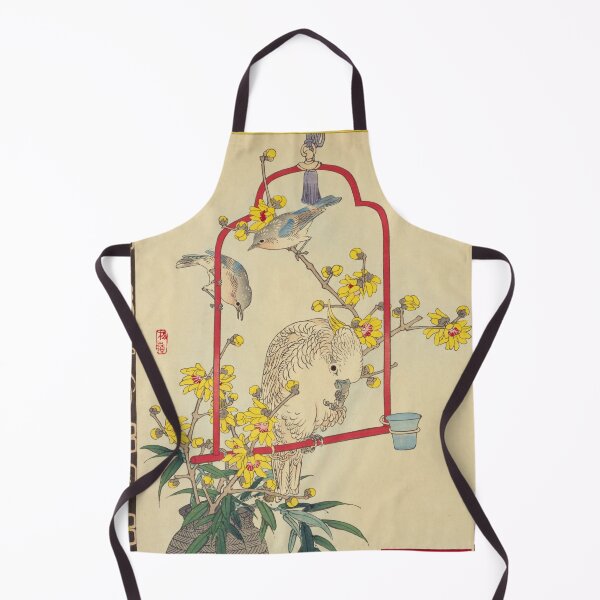 Item preview, Japanese Parrot and Wintersweet - Bairei Kono Vintage Art No. 06 designed and sold by UkiyoInkStudio.