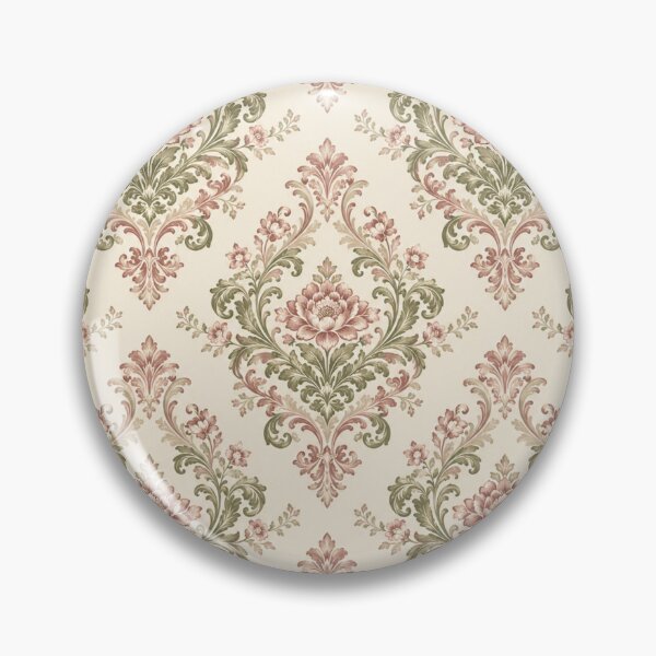 Item preview, Vintage Damask Pastel Seamless Pattern – Dusty Rose Sage Ornamental Print designed and sold by Vexorask.