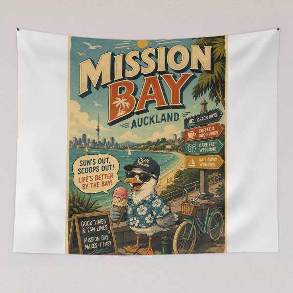 Item preview, Mission Bay Auckland Waterfront New Zealand designed and sold by Places On Earth.