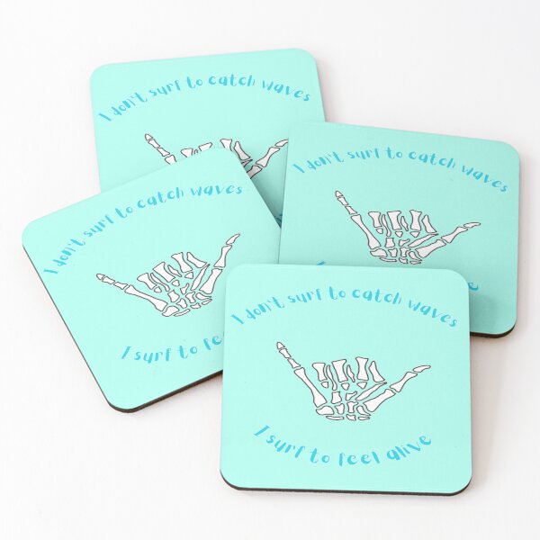 Item preview, I Surf to Feel Alive Skeleton Shaka  designed and sold by SurferLife.
