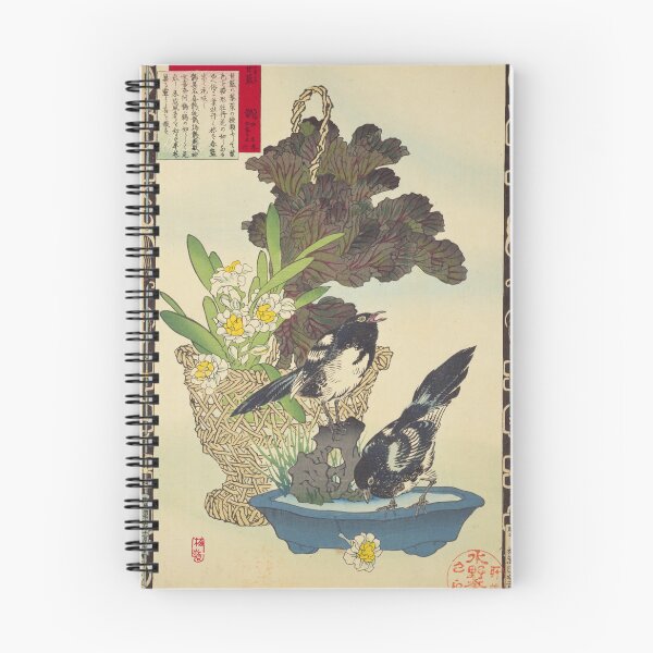 Item preview, Japanese Magpie and Cabbage - Bairei Kono Vintage Art No. 08 designed and sold by UkiyoInkStudio.