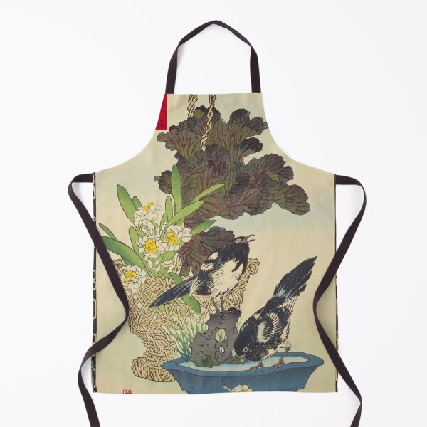 Item preview, Japanese Magpie and Cabbage - Bairei Kono Vintage Art No. 08 designed and sold by UkiyoInkStudio.