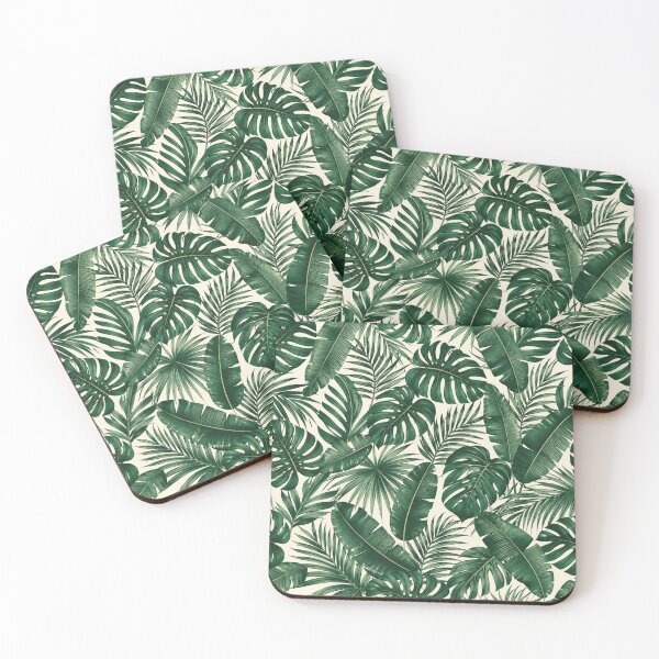 Item preview, Tropical Jungle Leaves Seamless Pattern – Emerald Green Botanical Print designed and sold by Vexorask.