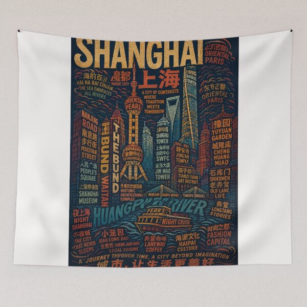 Item preview, Shanghai Bund Skyline Huangpu River and Oriental Pearl China designed and sold by Places On Earth.