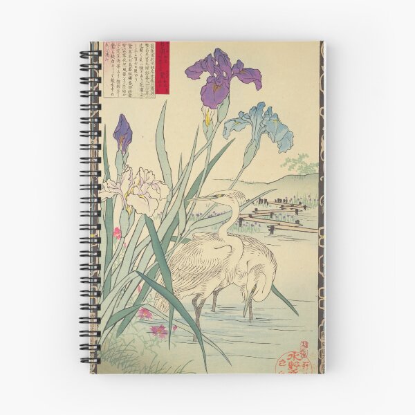 Item preview, Japanese Egret and Iris - Bairei Kono Vintage Art No. 09 designed and sold by UkiyoInkStudio.
