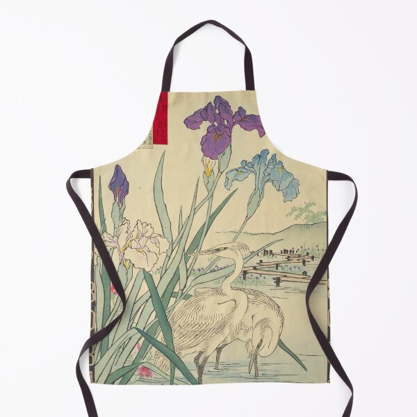 Item preview, Japanese Egret and Iris - Bairei Kono Vintage Art No. 09 designed and sold by UkiyoInkStudio.