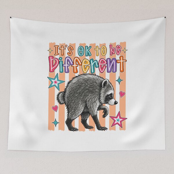 Item preview, Its Ok To Be Different Striped Preppy Jimothy Raccoon designed and sold by jackelmbradyt.