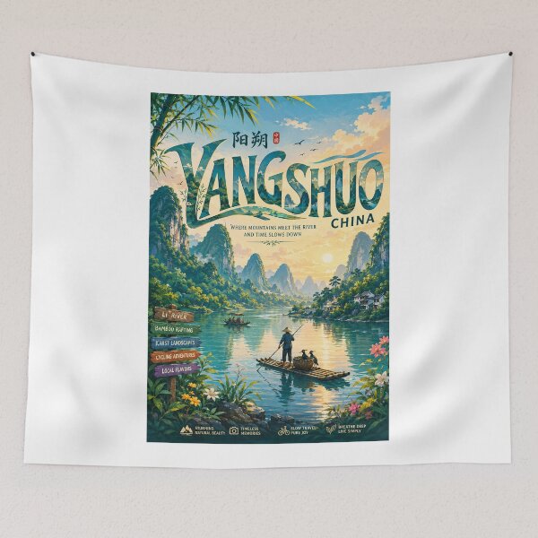 Item preview, Yangshuo Li River Guangxi China Karst Mountain Adventure designed and sold by Aryabek.