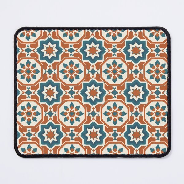 Item preview, Moroccan Tile Geometric Seamless Pattern – Terracotta Teal Print designed and sold by Vexorask.