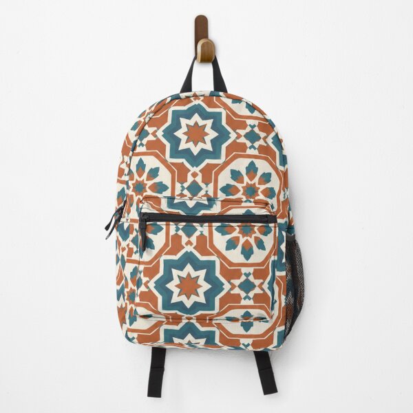 Item preview, Moroccan Tile Geometric Seamless Pattern – Terracotta Teal Print designed and sold by Vexorask.