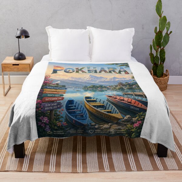 Item preview, Pokhara Phewa Lake Annapurna Nepal Himalayan Panorama designed and sold by Aryabek.
